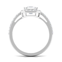2.25 CT Asscher Cut Solitaire Zircon Halo Engagement Ring