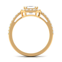 2.25 CT Asscher Cut Solitaire Zircon Halo Engagement Ring