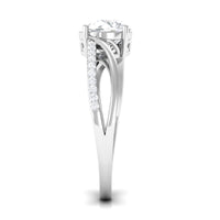 Rosec Jewels 1.50 CT round cut solitaire zircon bypass engagement ring with sleek band and sparkling central stone.