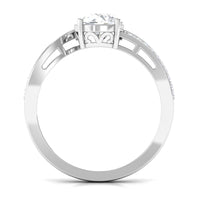 Round cut 1.50 CT solitaire zircon bypass engagement ring from Rosec Jewels, featuring a sleek design and sparkling central stone.