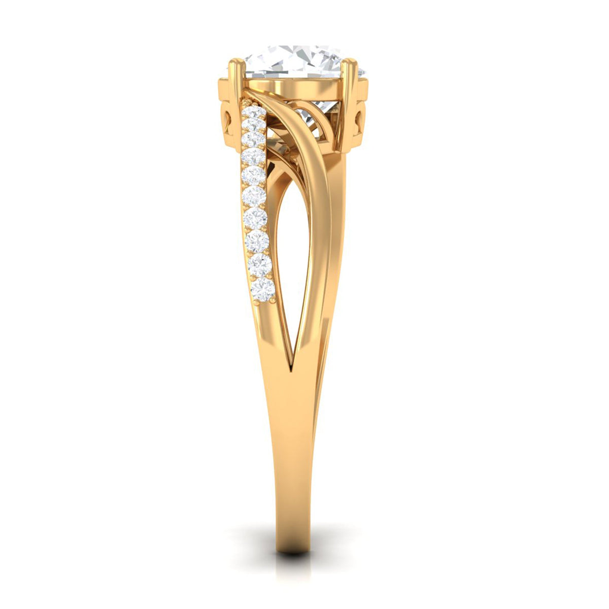 Round cut 1.50 CT zircon solitaire bypass engagement ring by Rosec Jewels, featuring a sleek and elegant design.