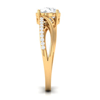 Round cut 1.50 CT zircon solitaire bypass engagement ring by Rosec Jewels, featuring a sleek and elegant design.