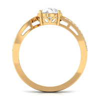 Round cut 1.50 CT zircon bypass engagement ring from Rosec Jewels, featuring a sleek, modern design with sparkling central stone.