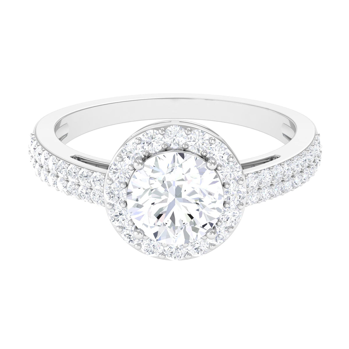 2.25 CT Round Cubic Zirconia Halo Engagement Ring