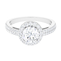 2.25 CT Round Cubic Zirconia Halo Engagement Ring