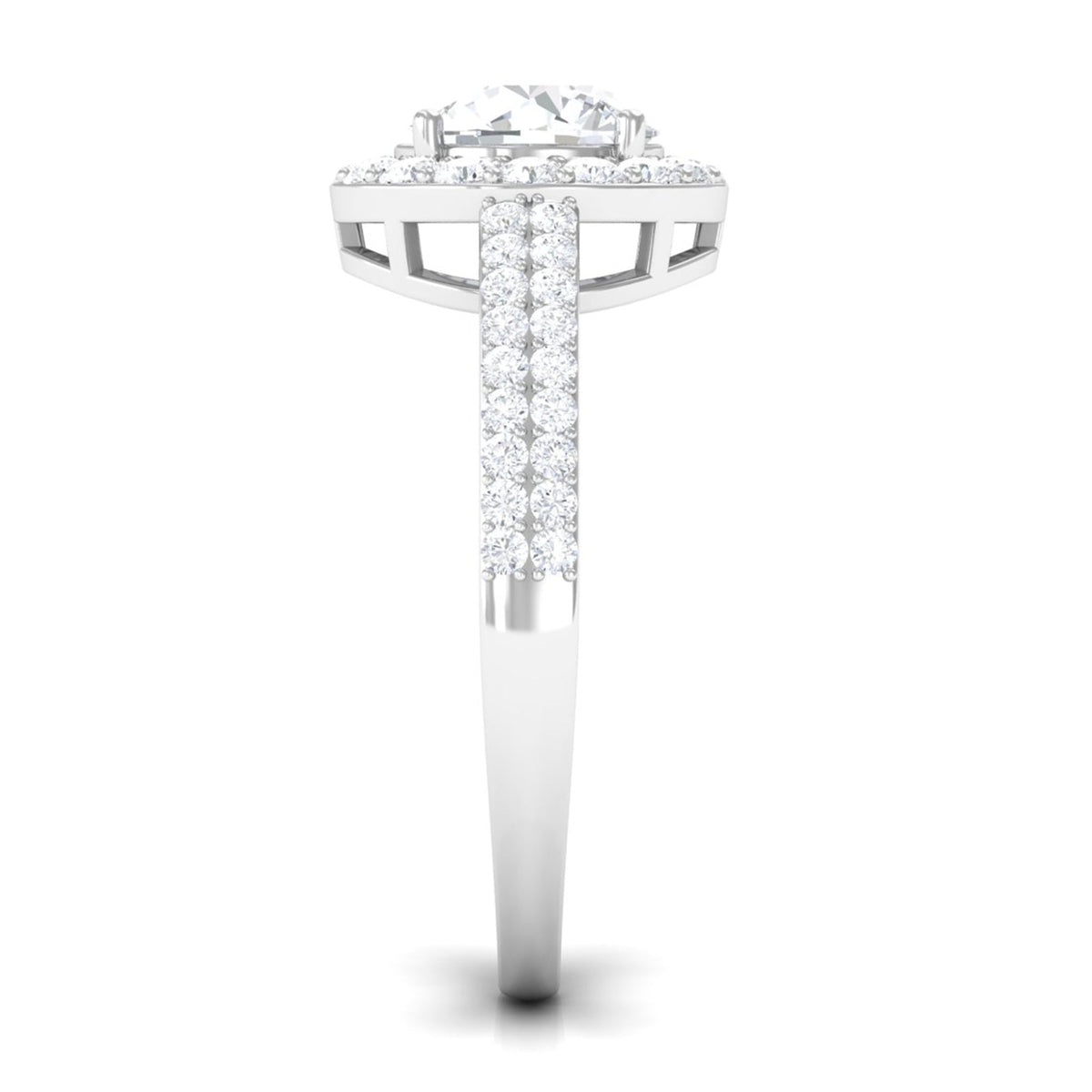 2.25 CT Round Cubic Zirconia Halo Engagement Ring