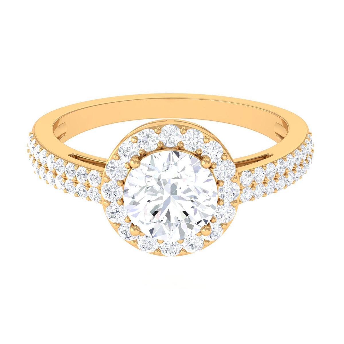 2.25 CT Round Cubic Zirconia Halo Engagement Ring