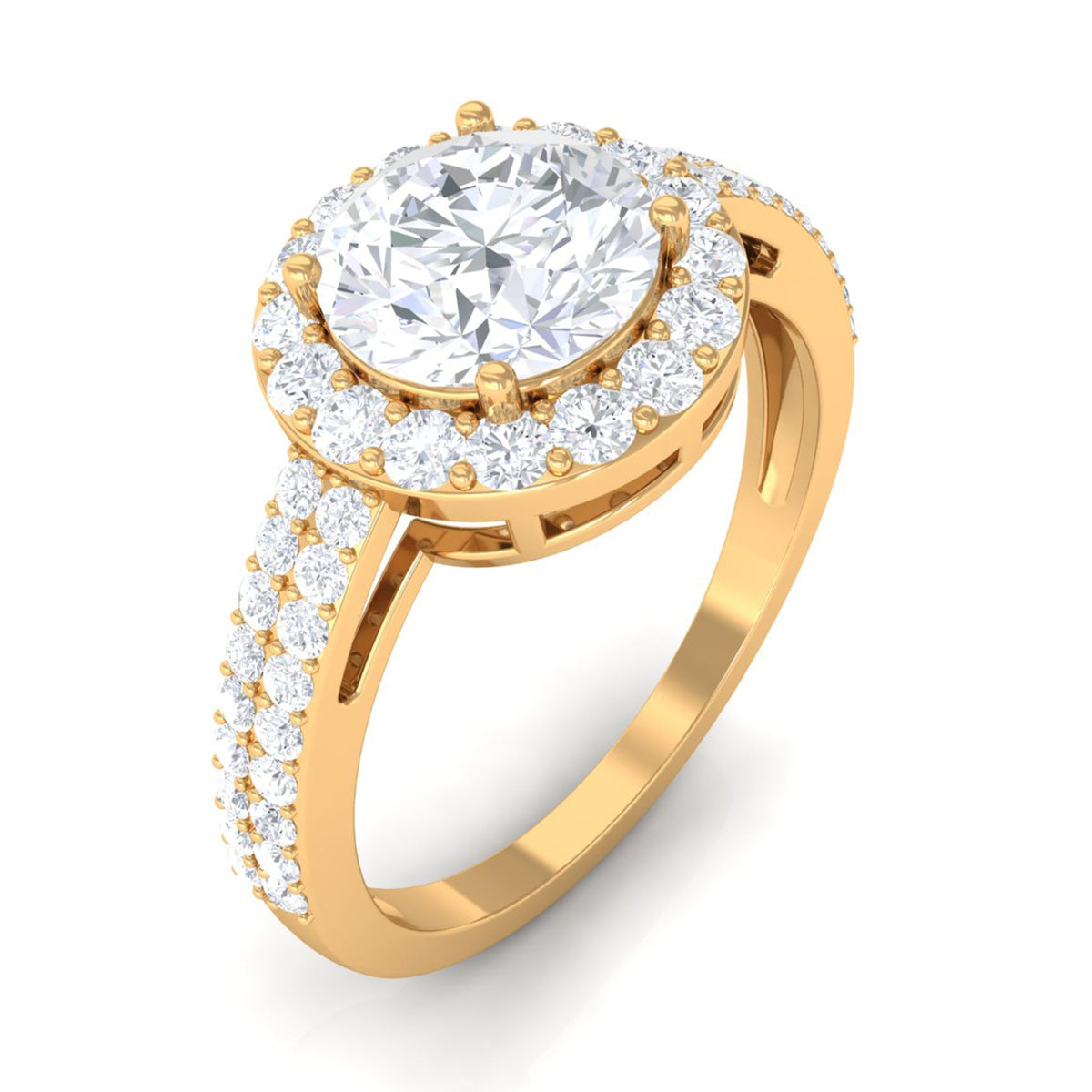 2.25 CT Round Cubic Zirconia Halo Engagement Ring