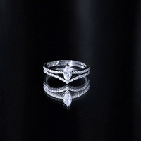 Certified Marquise Cut Zircon Wedding Ring Set for Women