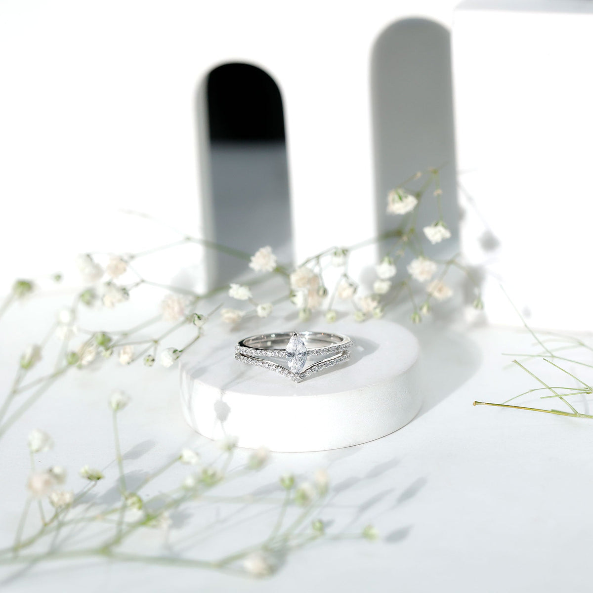 Certified Marquise Cut Zircon Wedding Ring Set for Women