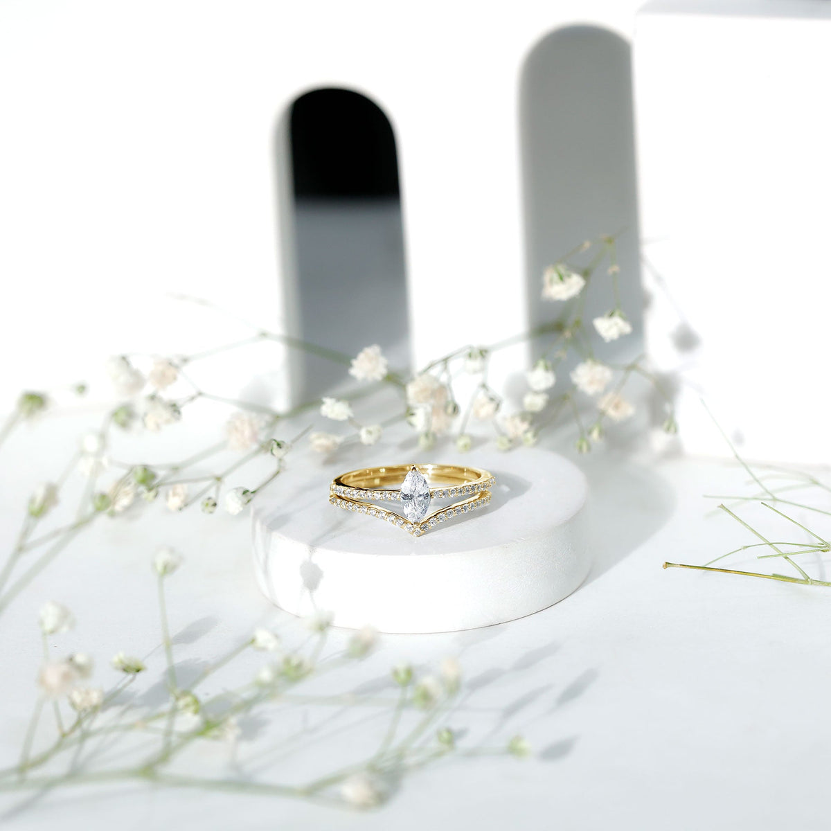 Certified Marquise Cut Zircon Wedding Ring Set for Women