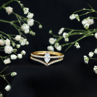 Certified Marquise Cut Zircon Wedding Ring Set for Women