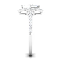 1.75 CT Princess Cut Zircon Engagement Ring Floral Halo