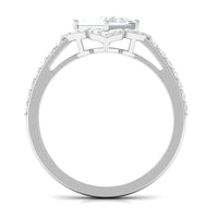 1.75 CT Princess Cut Zircon Engagement Ring Floral Halo