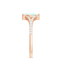 Natural Opal Marquise Engagement Ring with Diamond Split Shank