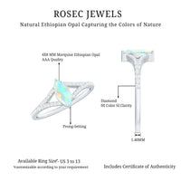 Natural Opal Marquise Engagement Ring with Diamond Split Shank