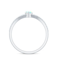 Natural Opal Marquise Engagement Ring with Diamond Split Shank