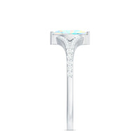 Natural Opal Marquise Engagement Ring with Diamond Split Shank