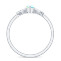 Natural Marquise Opal Diamond Engagement Ring with Certificate