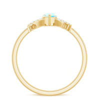 Natural Marquise Opal Diamond Engagement Ring with Certificate