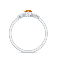 1/2 carat fire opal marquise solitaire ring with diamond accent by Rosec Jewels, showcasing the elegant gemstone and fine band design.