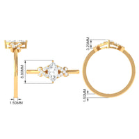 Rosec Jewels 1 CT marquise cut zircon engagement ring with split shank, featuring intricate band details and sparkling gemstone.