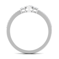 1.25 CT Zircon Three Stone Engagement Ring with Side Stones