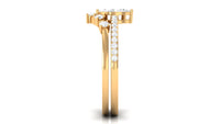 1.25 CT Marquise and Round Cut Zircon Solitaire Bridal Ring Set