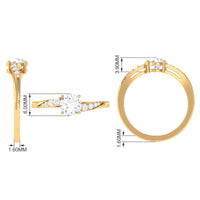 Rosec Jewels 1 Carat Certified Solitaire Cubic Zirconia Bypass Engagement Ring showing a sparkling cubic zirconia stone on a silver band