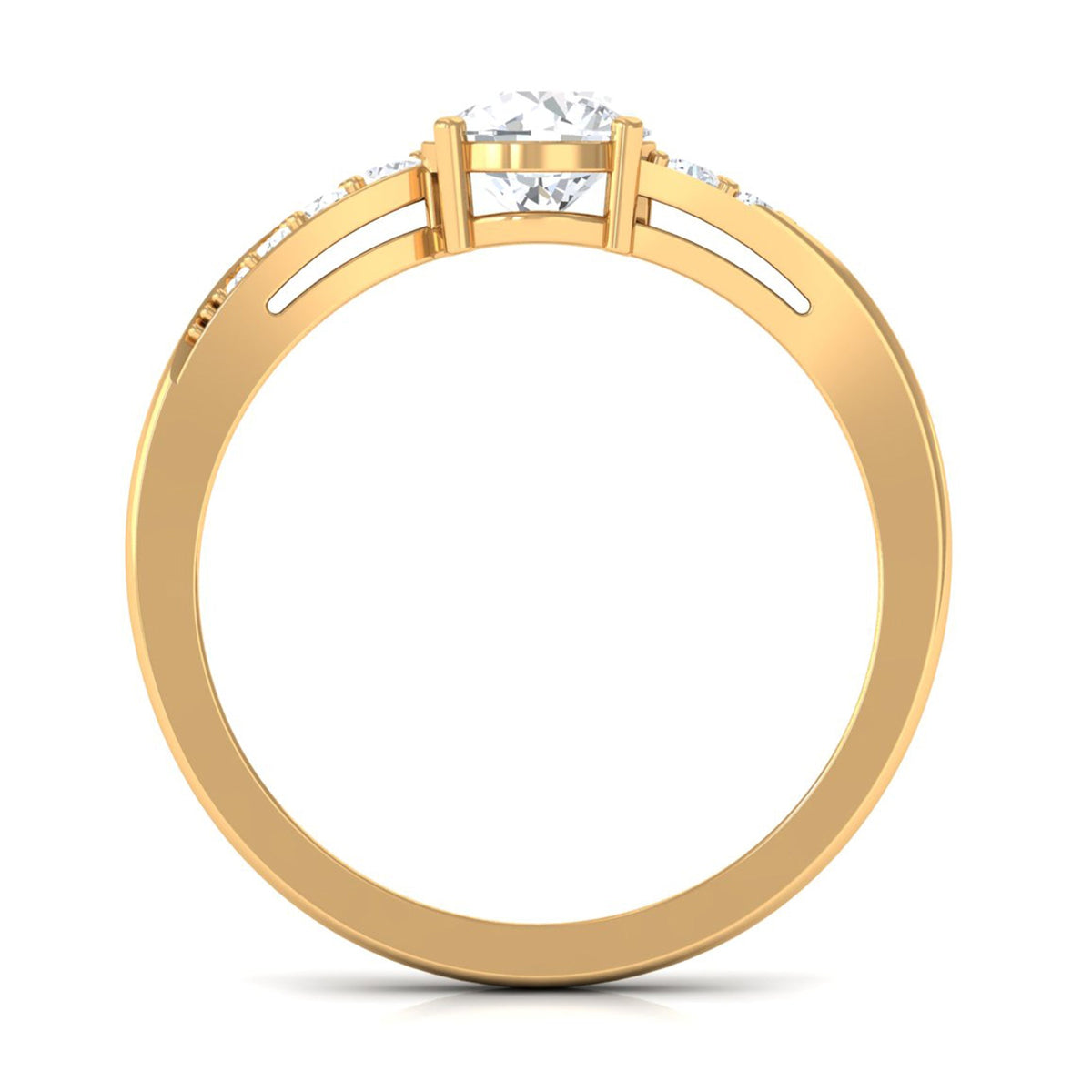 Rosec Jewels 1 Carat cubic zirconia solitaire bypass engagement ring with sparkling stone and elegant band design.