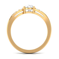 Rosec Jewels 1 Carat cubic zirconia solitaire bypass engagement ring with sparkling stone and elegant band design.