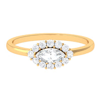1 CT Marquise Cut Zircon East West Engagement Ring
