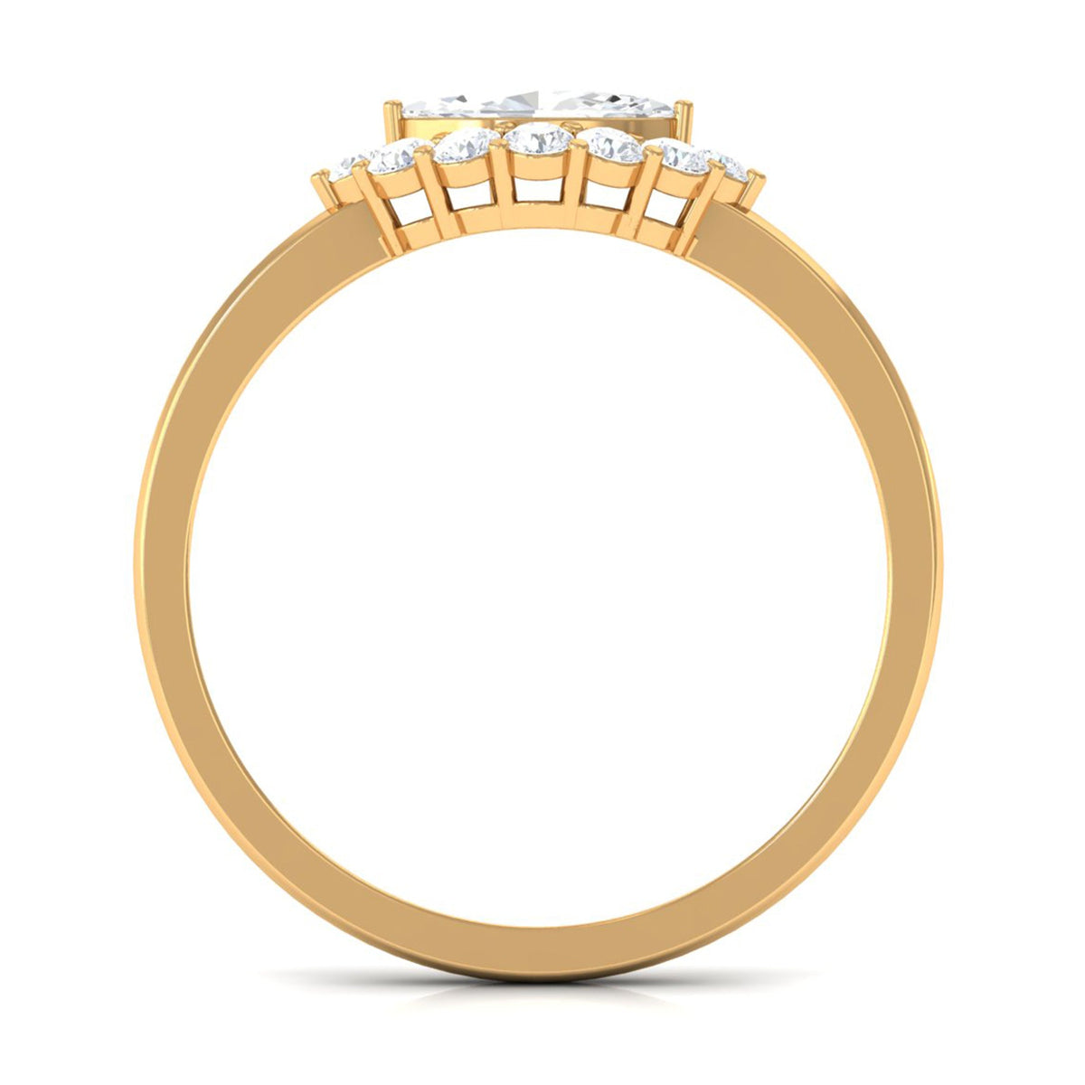 1 CT Marquise Cut Zircon East West Engagement Ring