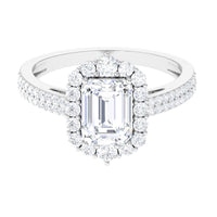 3.25 CT Octagon Cut Zircon Statement Engagement Ring