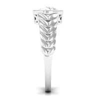 Rosec Jewels 1.3 Carat cubic zirconia leaf engagement ring with bezel setting, intricate leaf design, and sparkling stones.