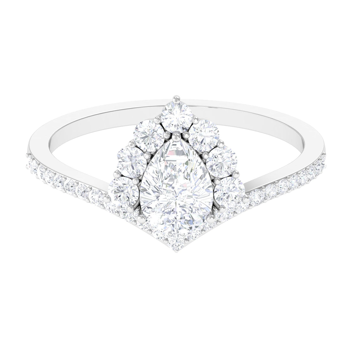 Certified Cubic Zirconia Crown Engagement Ring