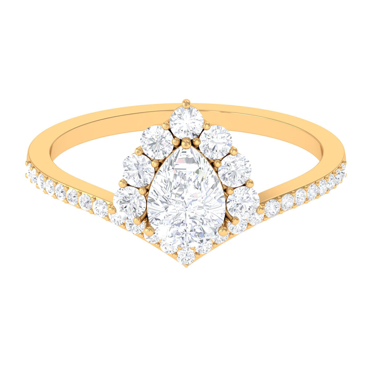 Certified Cubic Zirconia Crown Engagement Ring