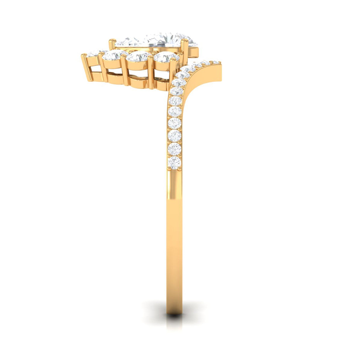 Certified Cubic Zirconia Crown Engagement Ring