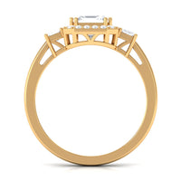 Asscher Cut Zircon Statement Engagement Ring