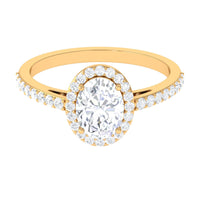 2.75 CT Simple Zircon Oval Engagement Ring with Halo