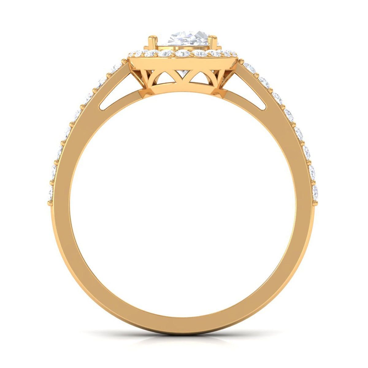 2.75 CT Simple Zircon Oval Engagement Ring with Halo