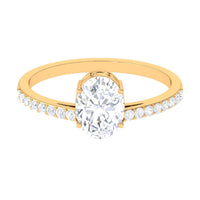 Rosec Jewels 1.2 carat oval cut solitaire zircon engagement ring with side stones, showcasing elegant ring design and sparkling stones.