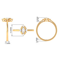 Marquise cut cubic zirconia engagement ring by Rosec Jewels with textured detail and elegant band design.