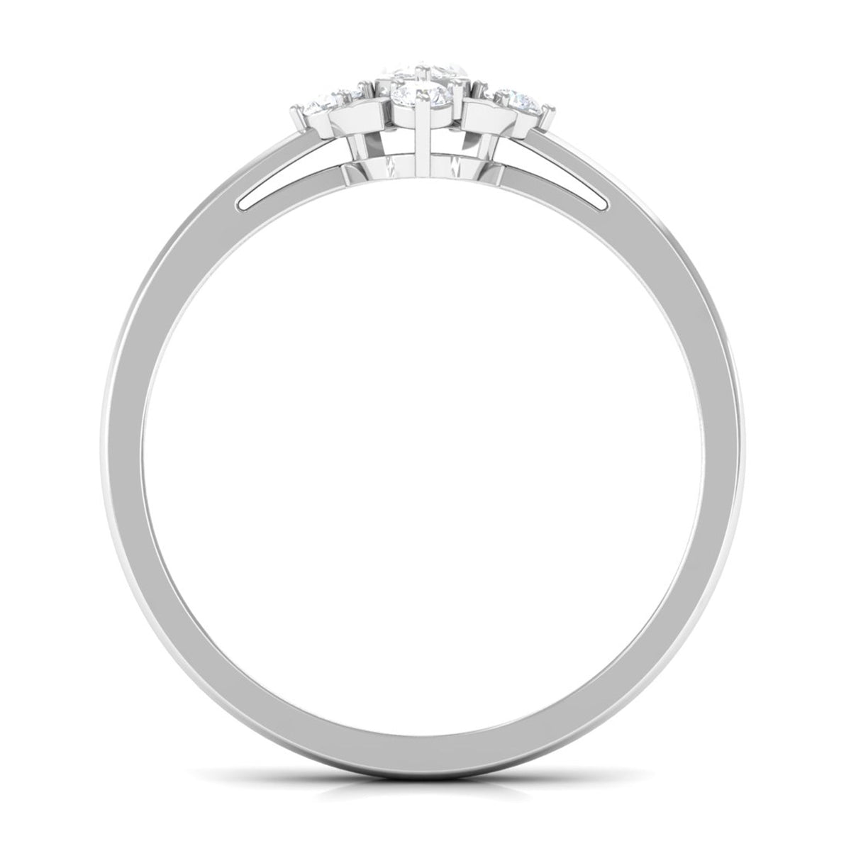 Marquise cut cubic zirconia engagement ring by Rosec Jewels featuring textured detailing and a sparkling central stone.
