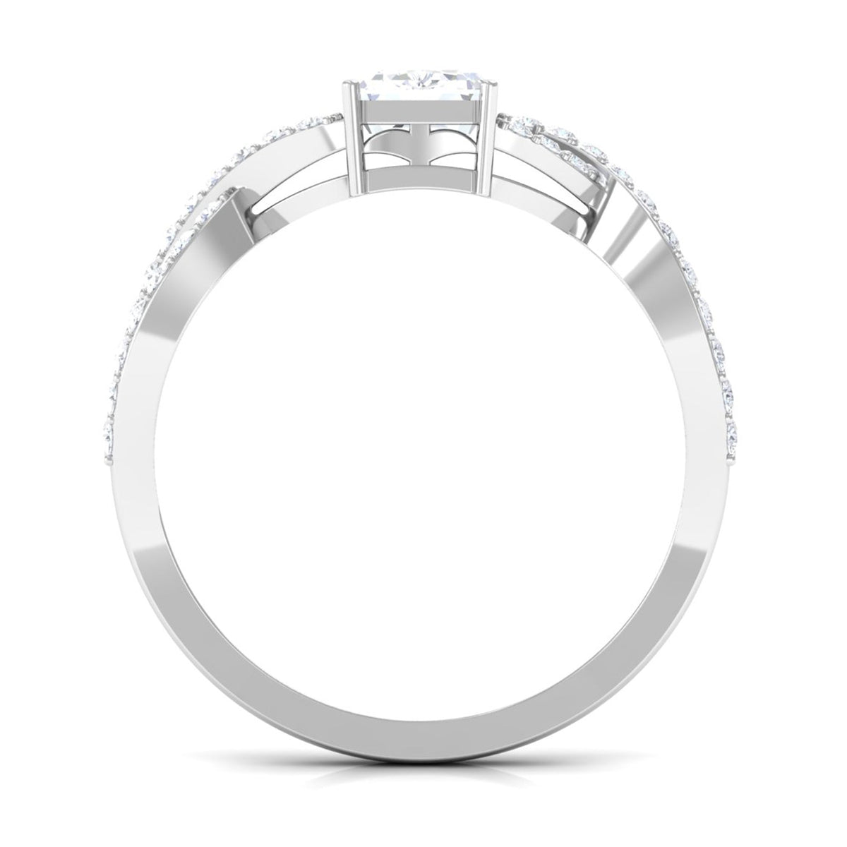 2.50 CT octagon cut zircon crossover engagement ring by Rosec Jewels featuring a sparkling solitaire design.