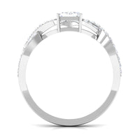 2.50 CT octagon cut zircon crossover engagement ring by Rosec Jewels featuring a sparkling solitaire design.