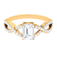 Rosec Jewels 2.50 CT octagon cut zircon crossover engagement ring featuring a sparkling solitaire design.