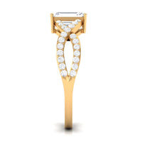 Rosec Jewels 2.50 CT octagon cut zircon crossover engagement ring showcasing a sparkling solitaire design.