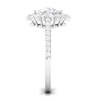 1 Carat Round Cubic Zirconia Halo Engagement Ring