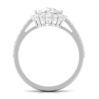 1 Carat Round Cubic Zirconia Halo Engagement Ring